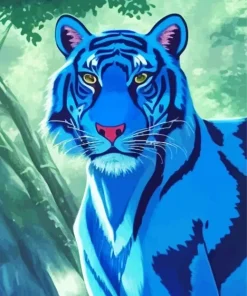 Anime Blue Tiger Diamond Painting