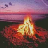 Beach Bonfire At Sunset Diamond Painting