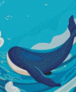 Easy Blue Whale Diamond Painting