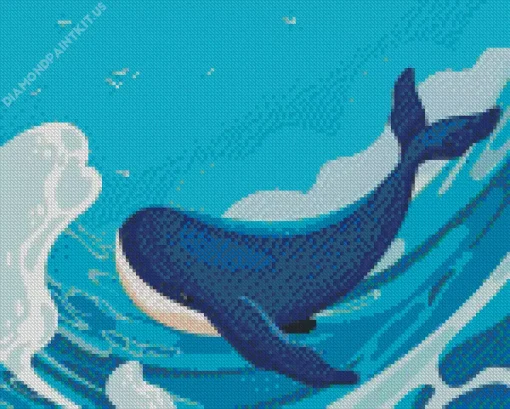 Easy Blue Whale Diamond Painting