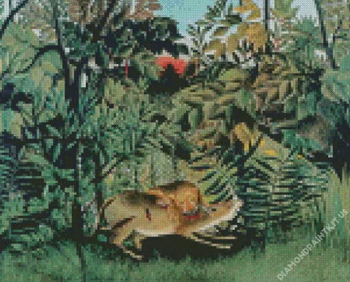 Henri Rousseau The Hungry Lion Diamond Painting