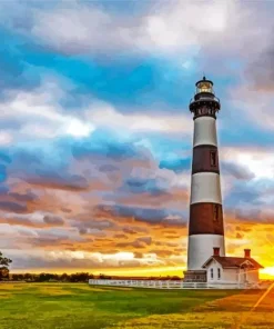 Sunrise Bodie Island Lighthouse Diamond Painting