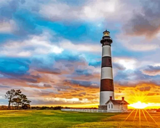 Sunrise Bodie Island Lighthouse Diamond Painting