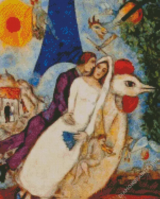 The Betrothed And Eiffel Tower By Marc Chagall Diamond Painting