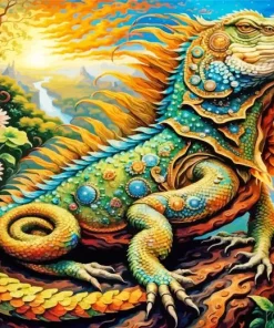 Aesthetic Iguana Diamond Painting