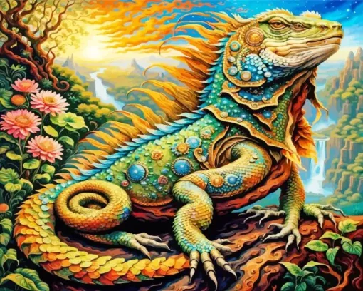 Aesthetic Iguana Diamond Painting