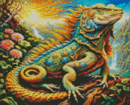 Aesthetic Iguana Diamond Painting