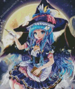 Anime Blue Witch Diamond Painting