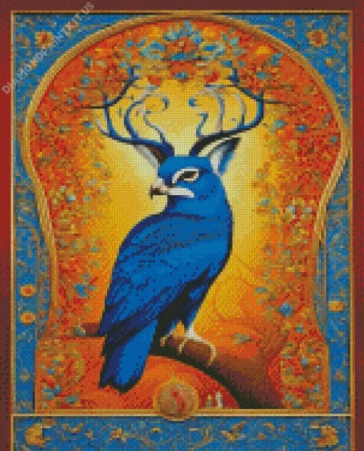 Bird With Antlers Diamond Painting