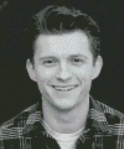 Black And White Tom Holland Diamond Painting