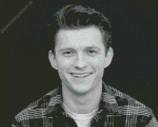 Black And White Tom Holland Diamond Painting