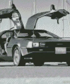 Black Delorean Car Diamond Painting