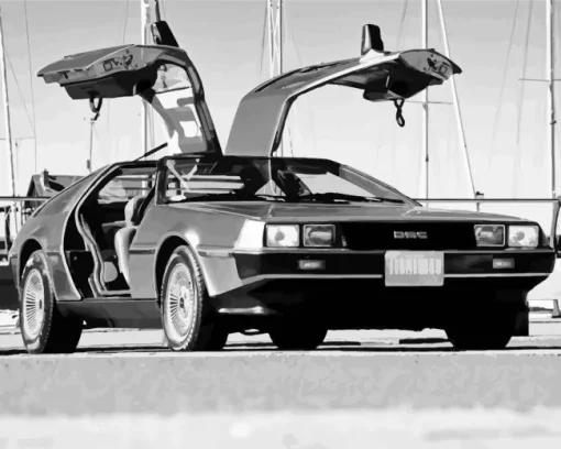 Black Delorean Car Diamond Painting