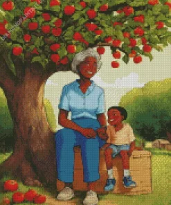 Black Grandma Diamond Painting