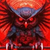 Black Owl With Red Eyes Diamond Painting