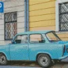 Blue Trabant Car Diamond Painting