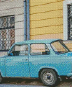 Blue Trabant Car Diamond Painting