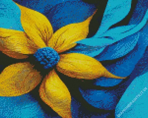 Blue Yellow Flower Art Diamond Painting