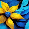 Blue Yellow Flower Art Diamond Painting