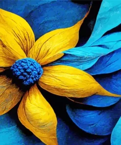 Blue Yellow Flower Art Diamond Painting