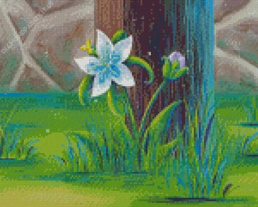 Blue Zelda Flower Diamond Painting