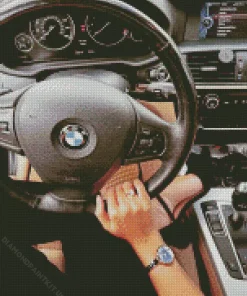 BMW Steering Wheel With Hand Diamond Painting