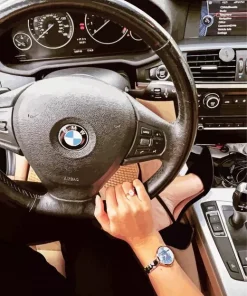 BMW Steering Wheel With Hand Diamond Painting