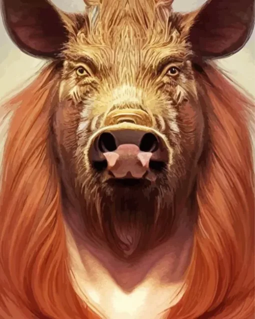 Boar Face Diamond Painting