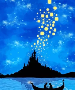 Boat From Tangled Silhouette Diamond Painting