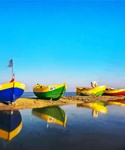 Boats On Beach Diamond Painting