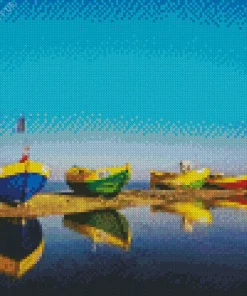 Boats On Beach Diamond Painting