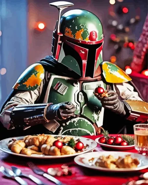 Boba Fett Christmas Diamond Painting