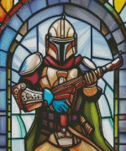 Boba Fett Stained Glass Diamond Painting