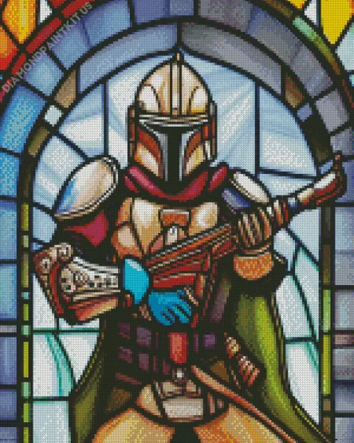 Boba Fett Stained Glass Diamond Painting