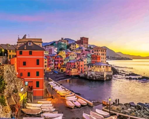 Boccadasse At Sunset Diamond Painting