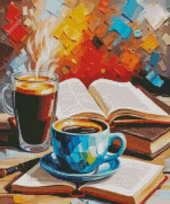 Books And Coffee Diamond Painting