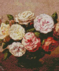 Bowl Of Roses Henri Fantin Latour Diamond Painting