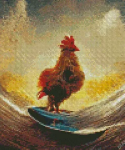 Chicken Surfing Diamond Painting