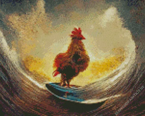 Chicken Surfing Diamond Painting