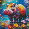 Colorful Hippopotamus Diamond Painting