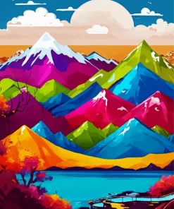 Colorful Mountain Diamond Painting