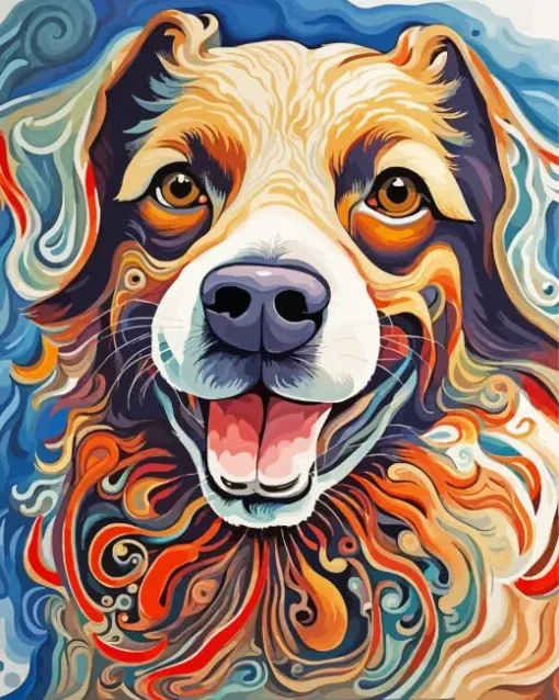 Cool Dog Abstract Art Diamond Painting