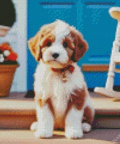 Cute Bernedoodle Diamond Painting