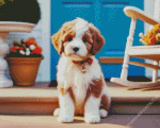 Cute Bernedoodle Diamond Painting