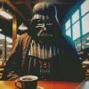 Darth Vader Drinking Coffee Diamond Painting