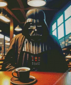 Darth Vader Drinking Coffee Diamond Painting