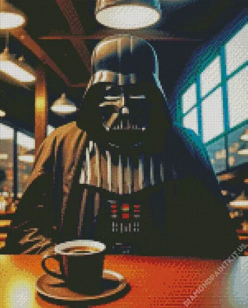 Darth Vader Drinking Coffee Diamond Painting