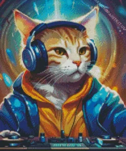 Dj Cat Diamond Painting