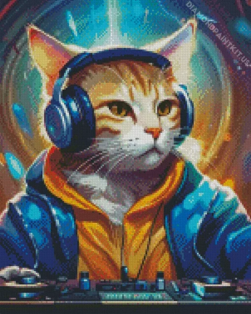 Dj Cat Diamond Painting