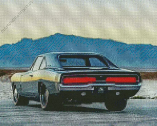 Dodge Charger 69 Black Art Diamond Painting